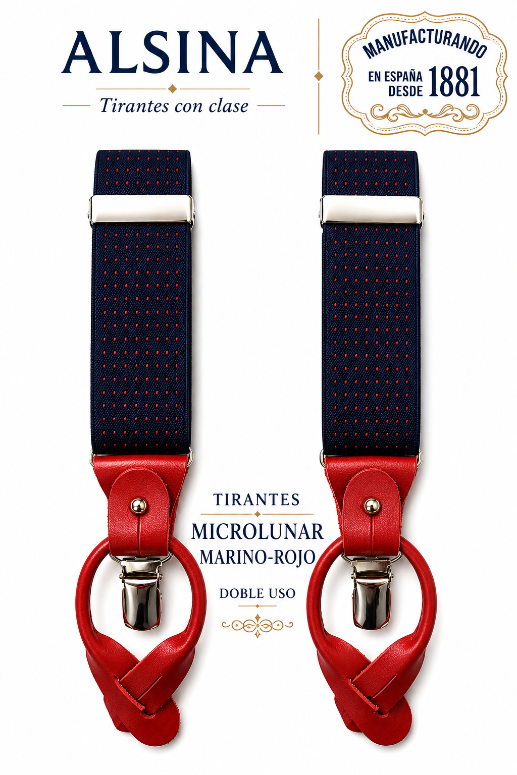 TIRANTES MICROLUNAR MARINO-ROJO DOBLE USO